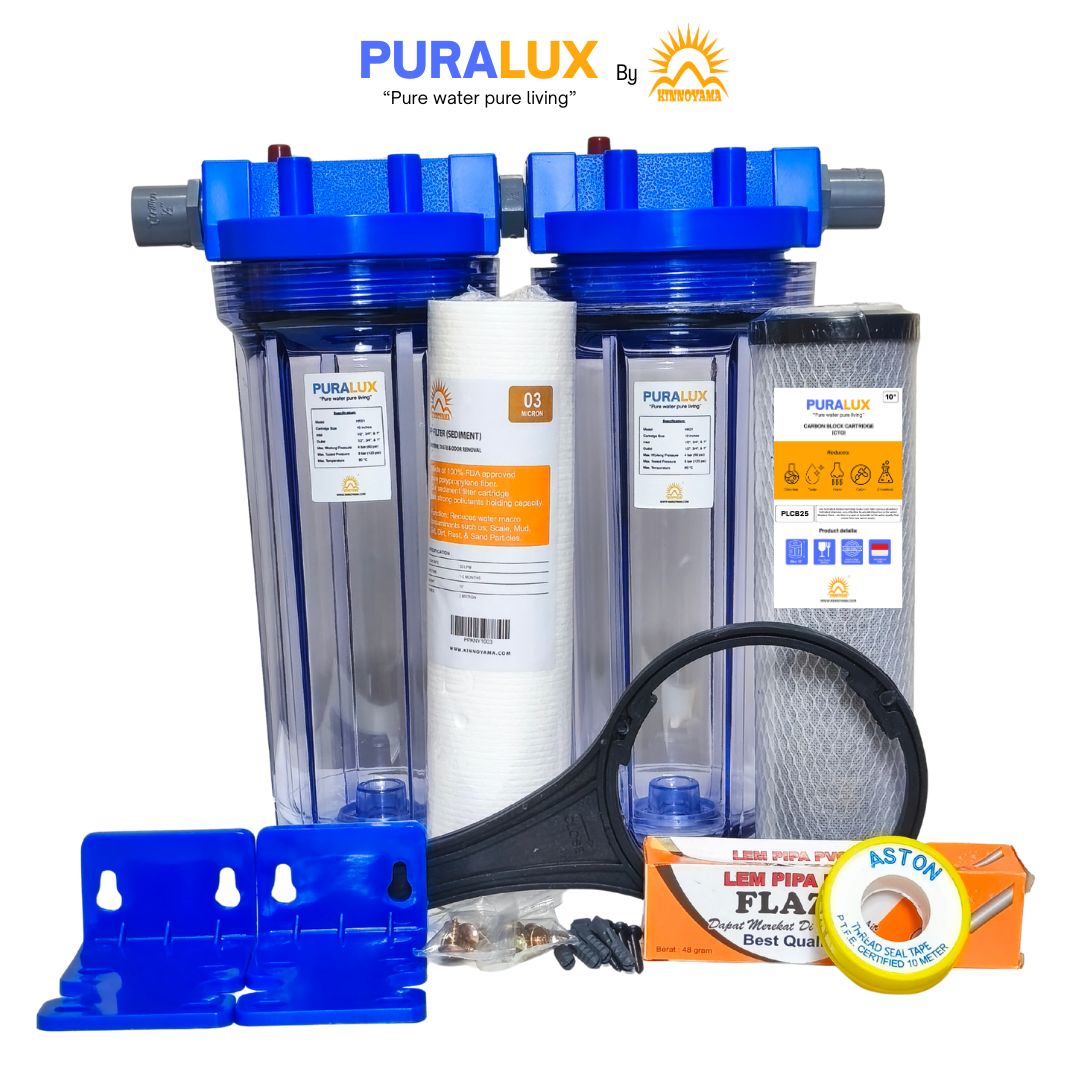 Paket Housing Filter Air Toren 10" 2 Tahap PURALUX...