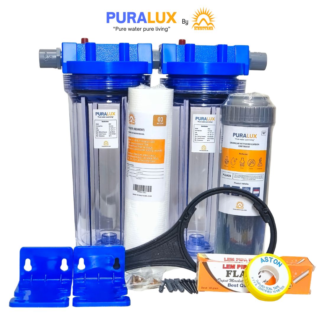 Paket Housing Filter Air Toren 10" 2 Tahap PURALUX...