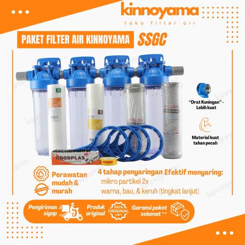 Paket filter air 1 set lengkap 4 tahap / filter ai...