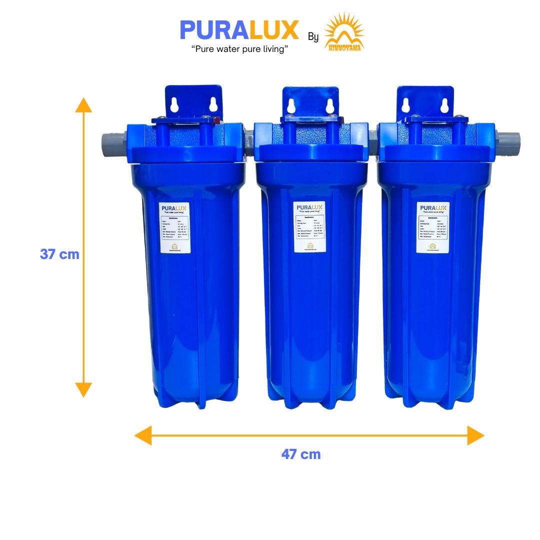 Paket Housing Filter Air 3 Tahap 10 Inci / Penjernih Air Sumur Bor / Water Filter Toren Air SSC (Sediment 2x - CTO) by KINNOYAMA - foto 5