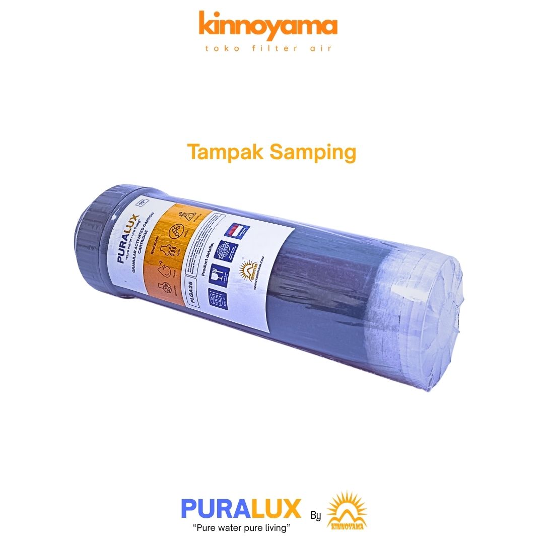 Catridge Housing Filter Air 10" Karbon Aktif Iodine 1000 / Penjernih Air GAC 10 Inci PURALUX BY KINNOYAMA Untuk Air Keruh, Berbau & Klorin - foto 4