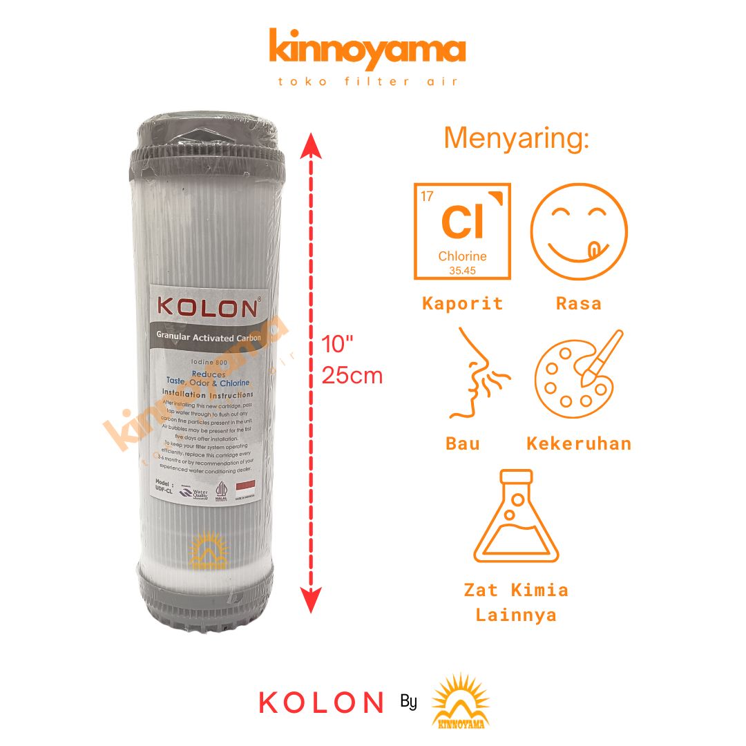 Cartridge Filter Air GAC 10 Inch / Granular Activated Carbon 10" - KINNOYAMA - foto 2