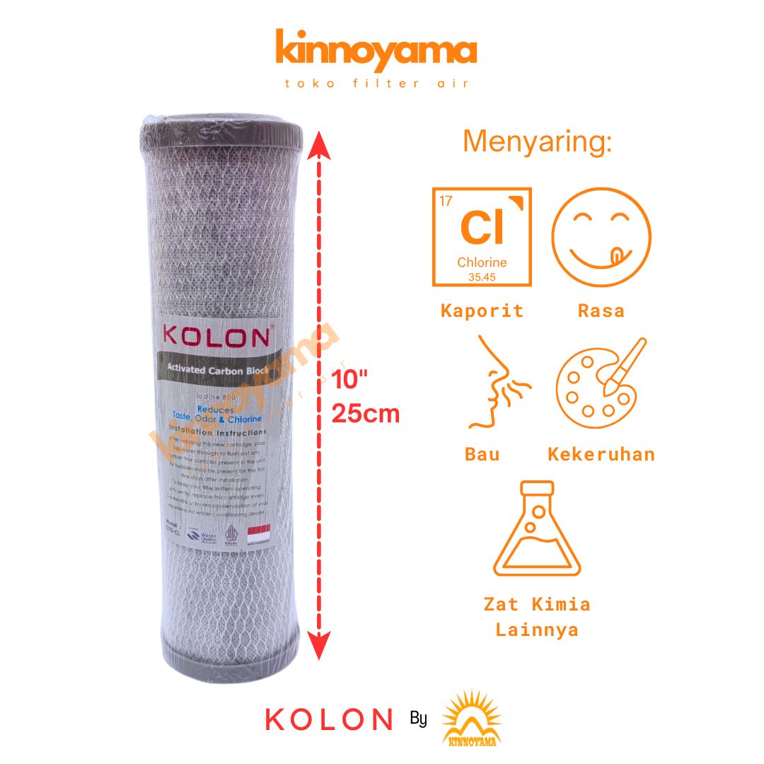 Cartridge Filter Air CTO 10 inci / Karbon Blok / Carbon Block Filter Carbon Active 10" by KINNOYAMA - foto 2