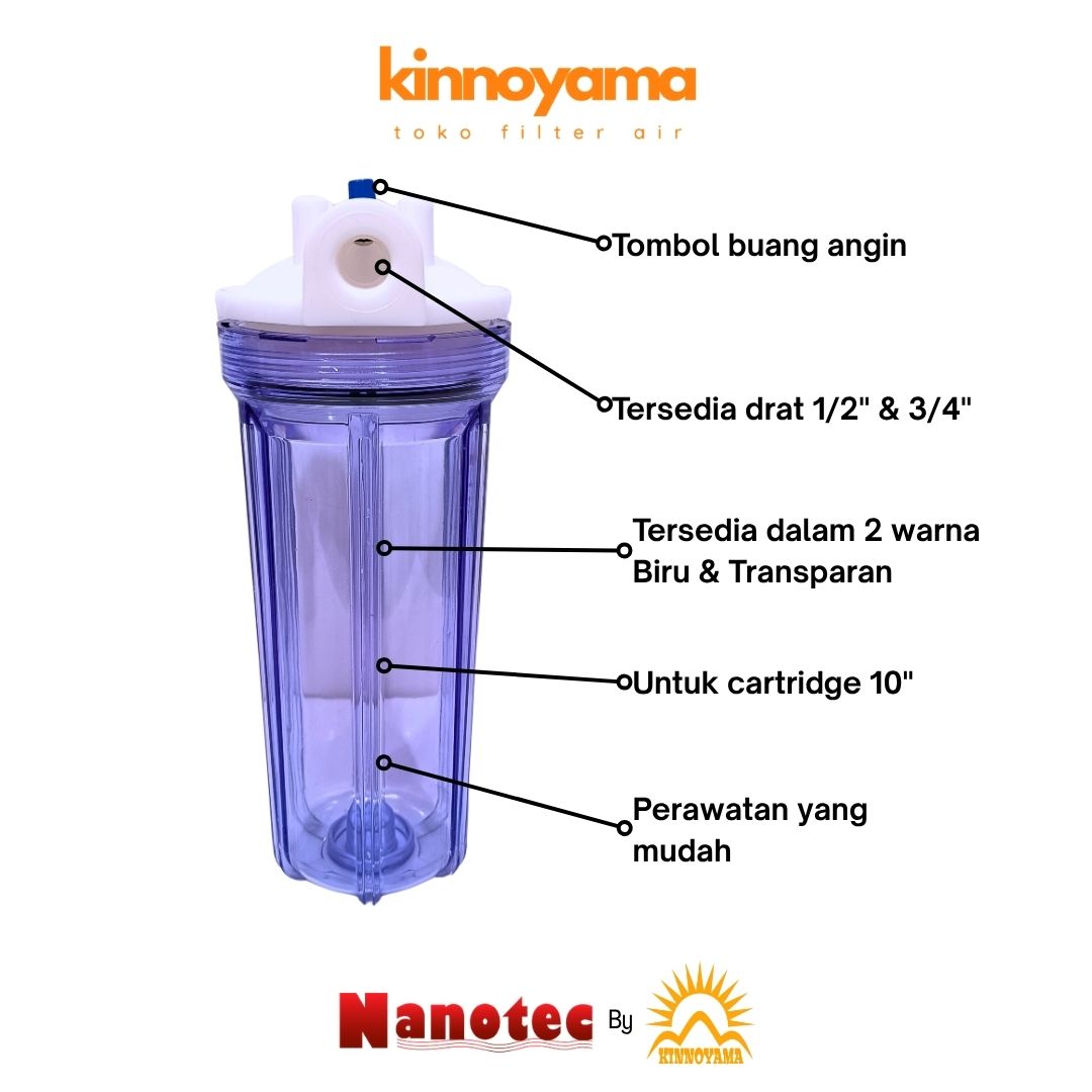 Housing Filter Air 10" / Water Filter Housing 10 Inch / Tabung Filter air 10" PURALUX / EUGEN BY KINNOYAMA - foto 3